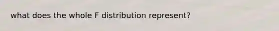 what does the whole F distribution represent?