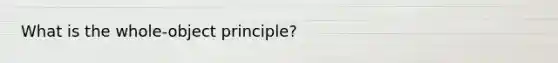 What is the whole-object principle?