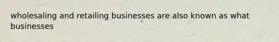 wholesaling and retailing businesses are also known as what businesses