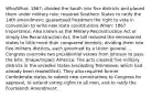 Who/What: 1867; divided the South into five districts and placed them under military rule; required Southern States to ratify the 14th amendment; guaranteed freedmen the right to vote in convention to write new state constitutions When: 1867 Importance: Also known as the Military Reconstruction Act or simply the Reconstruction Act, the bill reduced the secessionist states to little more than conquered territory, dividing them into five military districts, each governed by a Union general. ... Congress overrode two presidential vetoes from Johnson to pass the bills. Shape/Impact America: The acts created five military districts in the seceded states (excepting Tennessee, which had already been readmitted). They also required former Confederate states to submit new constitutions to Congress for approval, to extend voting rights to all men, and to ratify the Fourteenth Amendment.