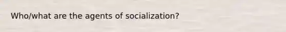 Who/what are the agents of socialization?