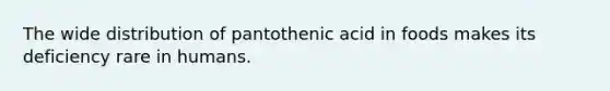 The wide distribution of pantothenic acid in foods makes its deficiency rare in humans.