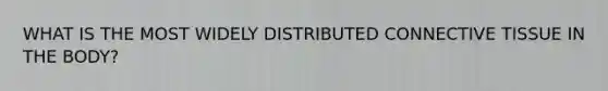 WHAT IS THE MOST WIDELY DISTRIBUTED <a href='https://www.questionai.com/knowledge/kYDr0DHyc8-connective-tissue' class='anchor-knowledge'>connective tissue</a> IN THE BODY?