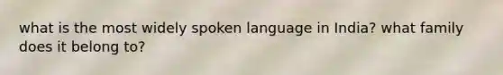 what is the most widely spoken language in India? what family does it belong to?