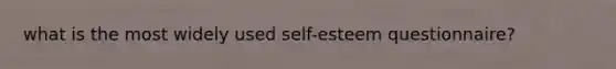 what is the most widely used self-esteem questionnaire?