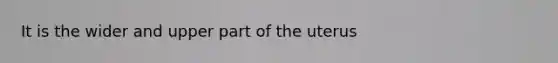 It is the wider and upper part of the uterus