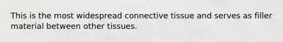 This is the most widespread connective tissue and serves as filler material between other tissues.