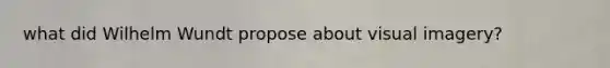 what did Wilhelm Wundt propose about visual imagery?