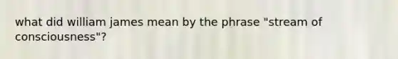 what did william james mean by the phrase "stream of consciousness"?