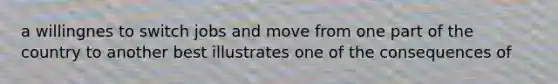 a willingnes to switch jobs and move from one part of the country to another best illustrates one of the consequences of
