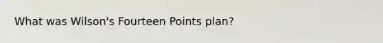 What was Wilson's Fourteen Points plan?