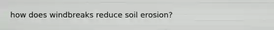 how does windbreaks reduce soil erosion?