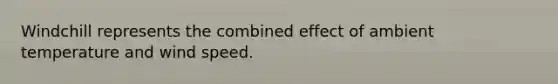 Windchill represents the combined effect of ambient temperature and wind speed.