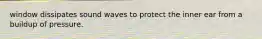 window dissipates sound waves to protect the inner ear from a buildup of pressure.