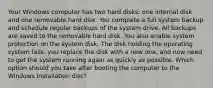 Your Windows computer has two hard disks: one internal disk and one removable hard disk. You complete a full system backup and schedule regular backups of the system drive. All backups are saved to the removable hard disk. You also enable system protection on the system disk. The disk holding the operating system fails. you replace the disk with a new one, and now need to get the system running again as quickly as possible. Which option should you take after booting the computer to the Windows installation disc?