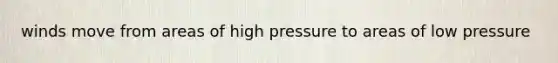 winds move from areas of high pressure to areas of low pressure