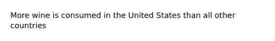 More wine is consumed in the United States than all other countries