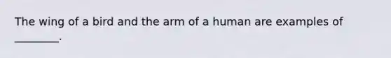 The wing of a bird and the arm of a human are examples of ________.