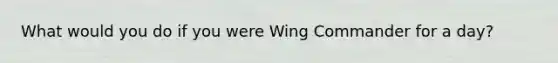 What would you do if you were Wing Commander for a day?