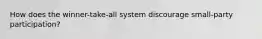 How does the winner-take-all system discourage small-party participation?