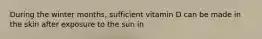 During the winter months, sufficient vitamin D can be made in the skin after exposure to the sun in
