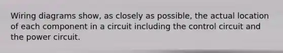 Wiring diagrams show, as closely as possible, the actual location of each component in a circuit including the control circuit and the power circuit.