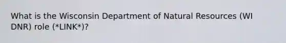 What is the Wisconsin Department of Natural Resources (WI DNR) role (*LINK*)?