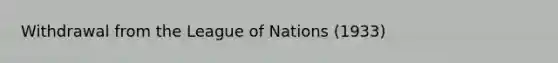 Withdrawal from the League of Nations (1933)