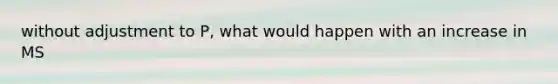 without adjustment to P, what would happen with an increase in MS