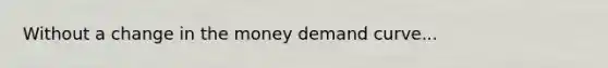 Without a change in the money demand curve...