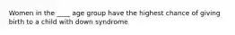 Women in the ____ age group have the highest chance of giving birth to a child with down syndrome