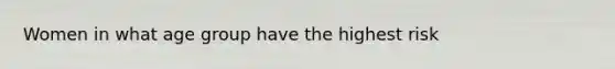 Women in what age group have the highest risk