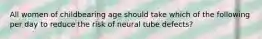 All women of childbearing age should take which of the following per day to reduce the risk of neural tube defects?