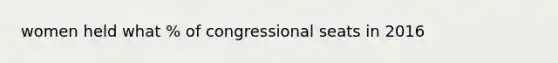 women held what % of congressional seats in 2016