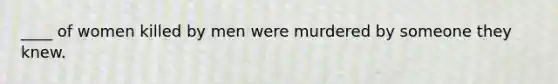 ____ of women killed by men were murdered by someone they knew.