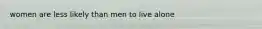 women are less likely than men to live alone