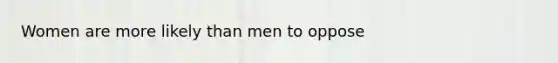 Women are more likely than men to oppose