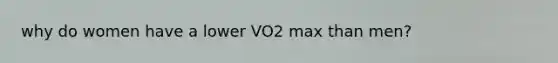 why do women have a lower VO2 max than men?