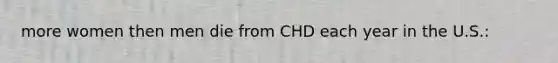 more women then men die from CHD each year in the U.S.: