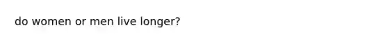 do women or men live longer?