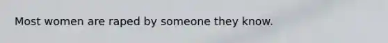 Most women are raped by someone they know.