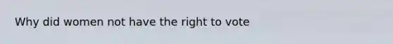 Why did women not have the right to vote