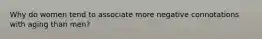 Why do women tend to associate more negative connotations with aging than men?