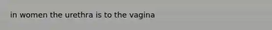 in women the urethra is to the vagina