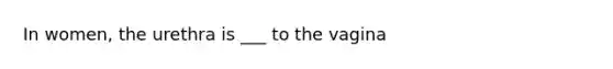 In women, the urethra is ___ to the vagina