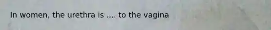 In women, the urethra is .... to the vagina