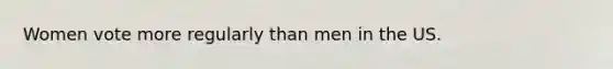 Women vote more regularly than men in the US.
