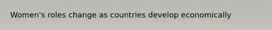 Women's roles change as countries develop economically