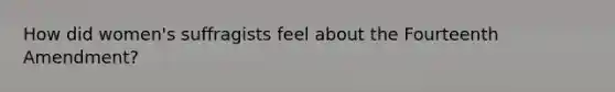 How did women's suffragists feel about the Fourteenth Amendment?