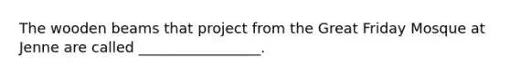 The wooden beams that project from the Great Friday Mosque at Jenne are called _________________.